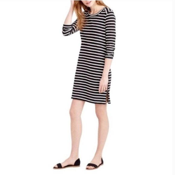 J.Crew Striped Oversized Zipper T-Shirt Dress